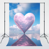 Blue Sky Heart Reflection Photo Backdrop - Layoris